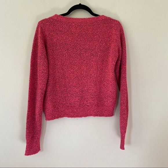 Noisy May - Textured Crop Pink/Black Sweater - Picture 3 of 13